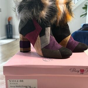 Penny Loves Kenny Women's Colorful Faux Fur Heeled Boots